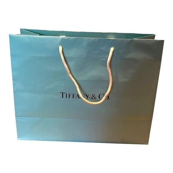 Authentic Empty Tiffany & Co. Shopping Bag w Logo Tissue Paper 14.5”x11.25x5.75” - Picture 5 of 11